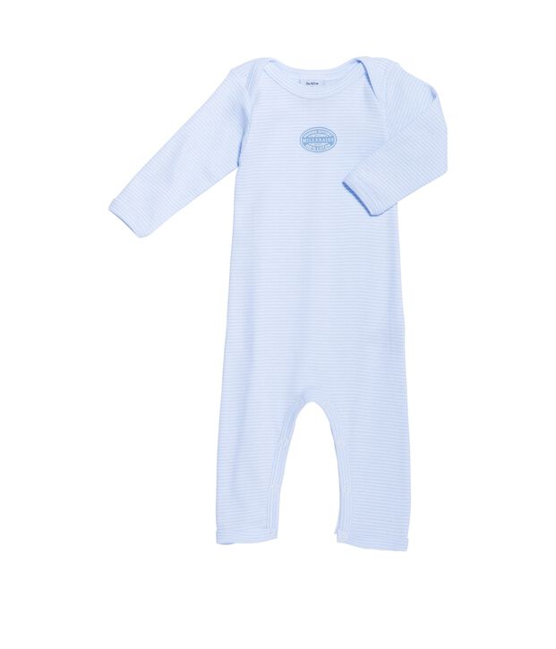 Body long b&eacute;b&eacute; gar&ccedil;on &agrave; milleraies bleu/blanc