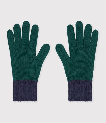 Gants enfant en tricot bicolore doublé polaire