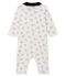 Dors bien sans pieds bébé garçon en côte blanc MARSHMALLOW/ MULTICO CN
