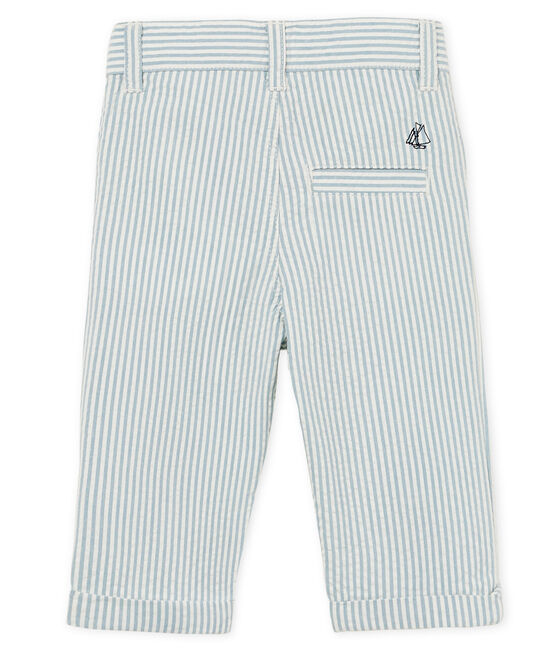 Pantalon bébé garçon rayé bleu FONTAINE/blanc MARSHMALLOW