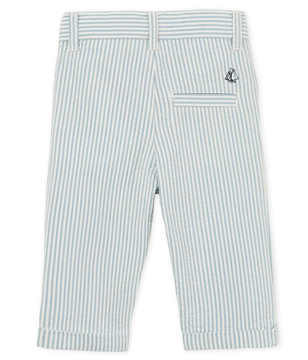 Pantalon b&eacute;b&eacute; gar&ccedil;on ray&eacute; bleu/blanc