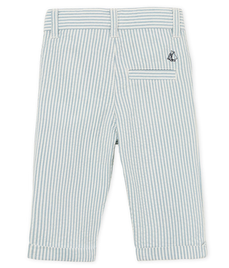 Pantalon b&eacute;b&eacute; gar&ccedil;on ray&eacute; bleu/blanc
