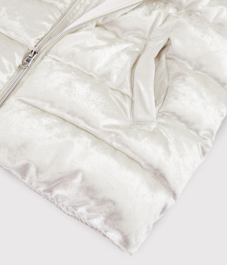 Doudoune en velours enfant Fille gris ARGENT