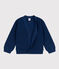 Cardigan en côte anglaises en coton enfant fille bleu INCOGNITO