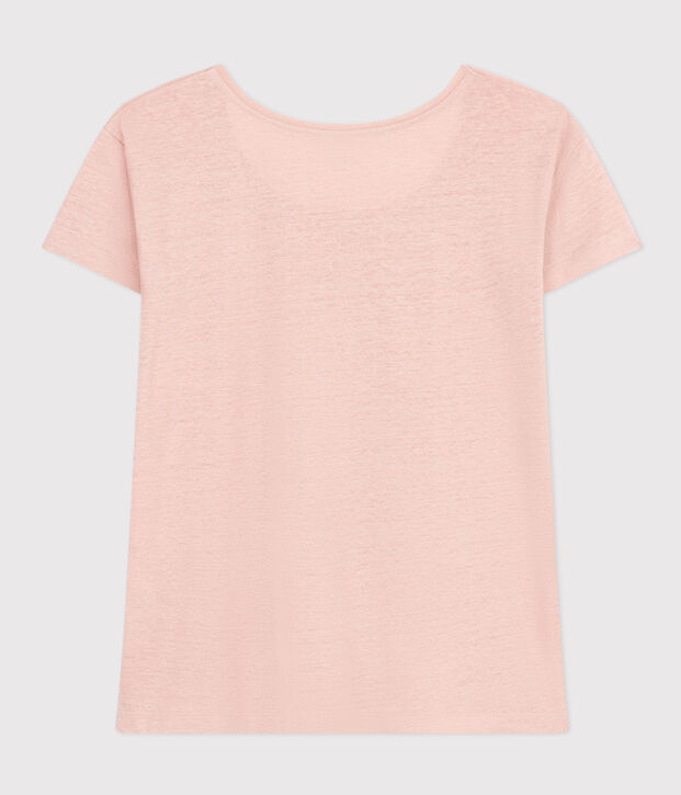 Tee-shirt Le Droit col rond en lin femme rose