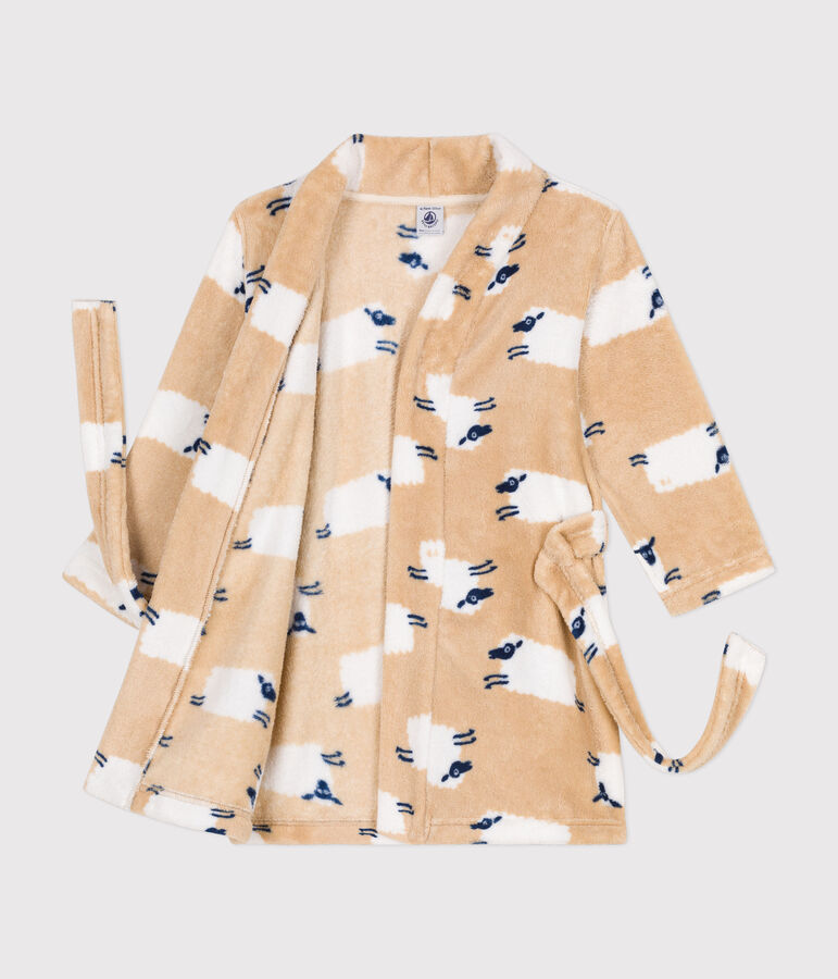 Robe de chambre en polaire imprim&eacute;e enfant TRENCH/ MULTICO