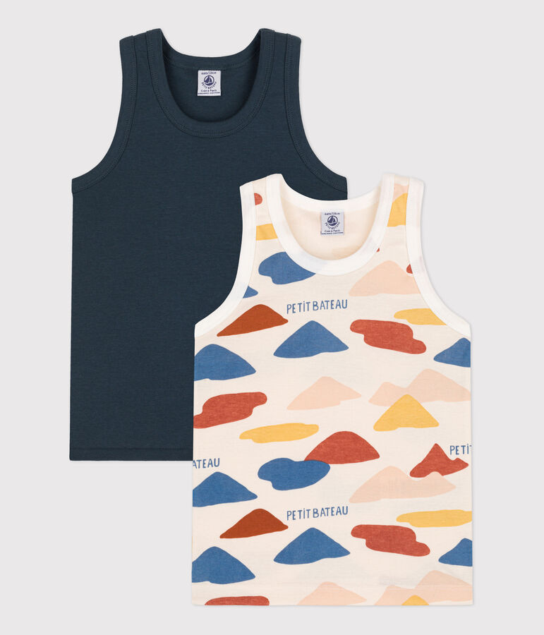 Lot de 2 d&eacute;bardeurs petit gar&ccedil;on en coton multicouleur