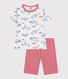 Pyjama short enfant en coton mi-long imprimé Paris