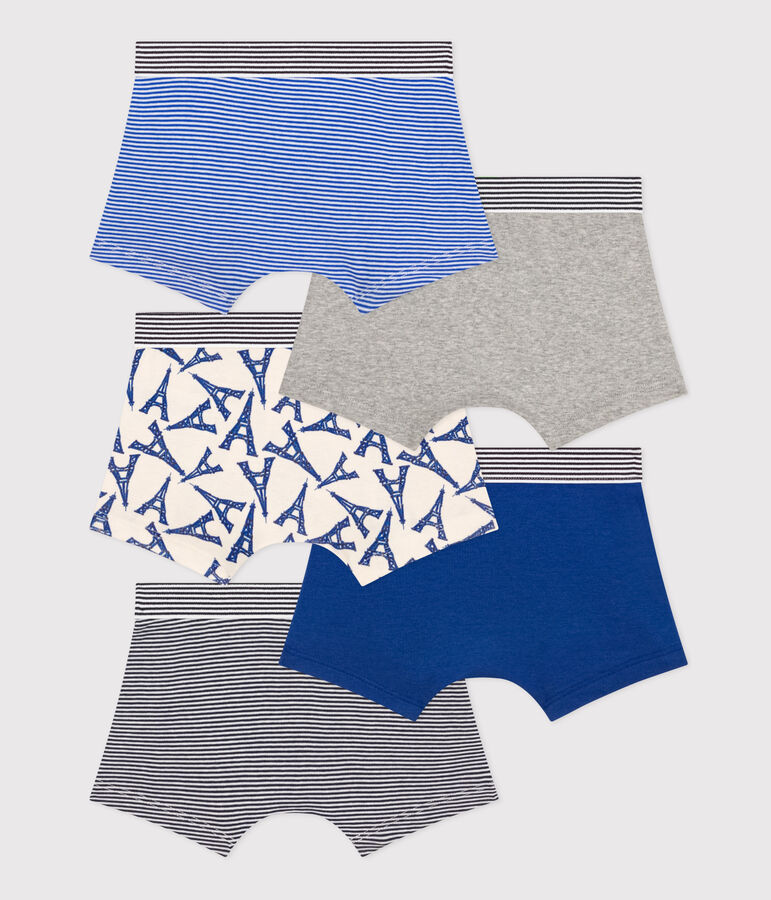 Lot de 5 boxers Paris en coton petit gar&ccedil;on variante 1