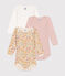 Lot de 3 bodies manches longues fleurs en coton bébé variante 1