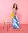 Robe sans manche femme bleu RIYADH/blanc MARSHMALLOW
