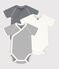 LOT DE 3 BODIES CROISÉS MANCHES COURTES RAYURES BÉBÉ EN COTON variante 1