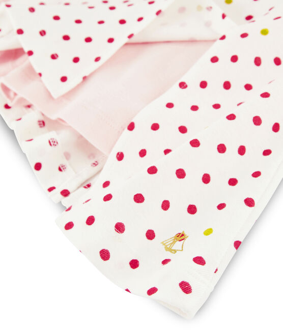 Jupe-Short en coton enfant fille blanc MARSHMALLOW/ MULTICO CN