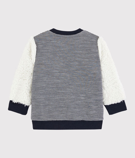 Cardigan réversible bébé garçon bleu SMOKING/blanc MARSHMALLOW