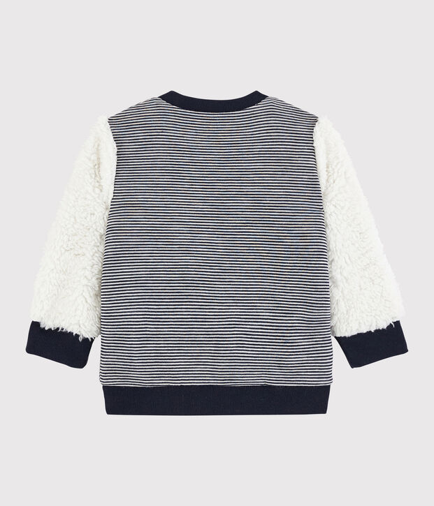 Cardigan r&eacute;versible b&eacute;b&eacute; gar&ccedil;on bleu/blanc