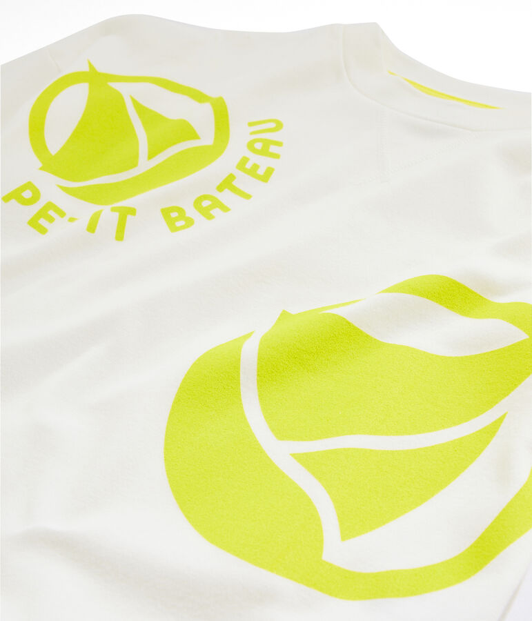 Sweat shirt enfant fille - gar&ccedil;on blanc MARSHMALLOW/jaune EBLOUIS