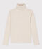 Tee-shirt col roulé L'ICONIQUE en maille jacquard beige MONTELIMAR CHINE