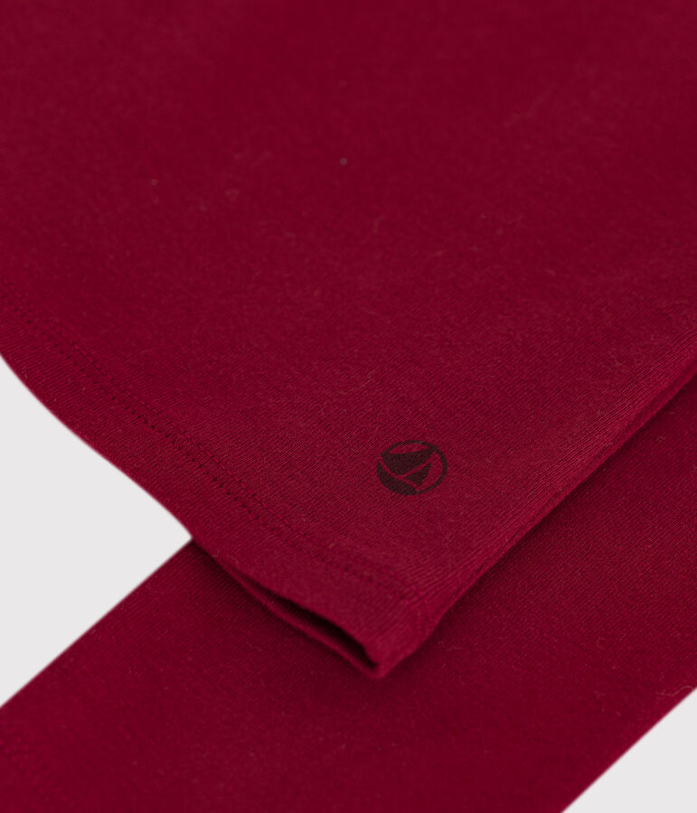 Tee-shirt femme l'iconique en coton manches longues rouge AMARANTE