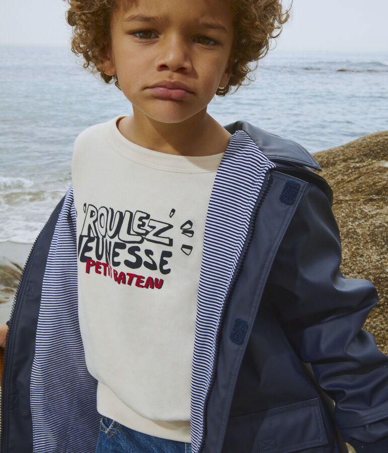Sweatshirt imprim&eacute; en molleton enfant fille / gar&ccedil;on bleu SMOKING