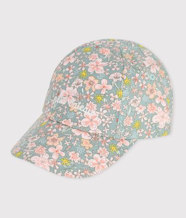 Casquette bébé en serge imprimé fleurs