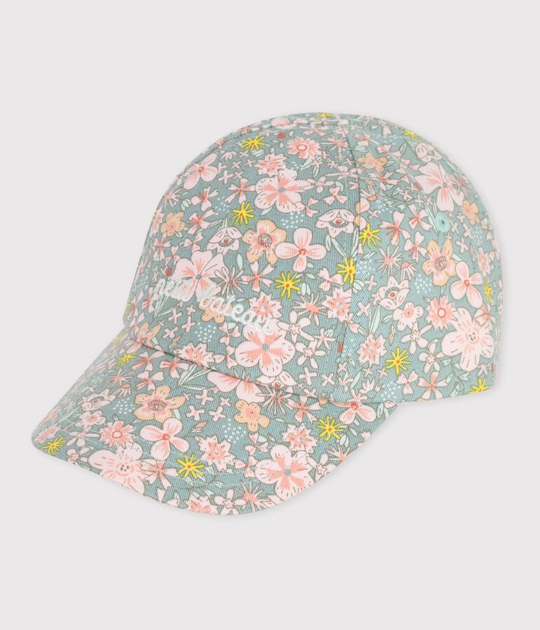 Casquette b&eacute;b&eacute; en serge imprim&eacute; fleurs SPRAY/ MULTICO