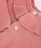 Cardigan b&eacute;b&eacute; en tricot laine et coton uni &agrave; col rose