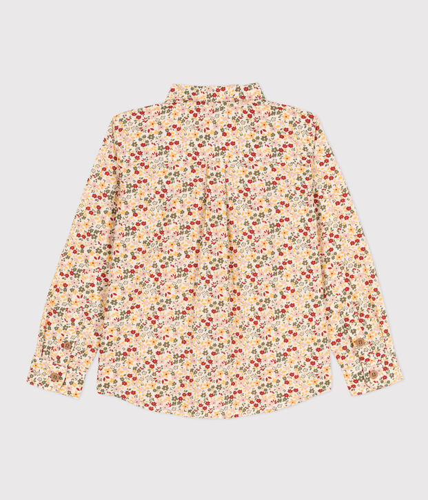 Chemise imprim&eacute;e en popeline enfant gar&ccedil;on &eacute;cru/multicouleur