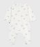 Pyjama bébé en coton à col fleuri blanc MARSHMALLOW/blanc MULTICO