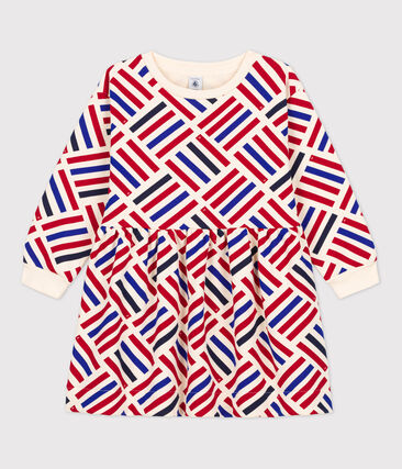 Robe manches longues imprimée en molleton enfant fille