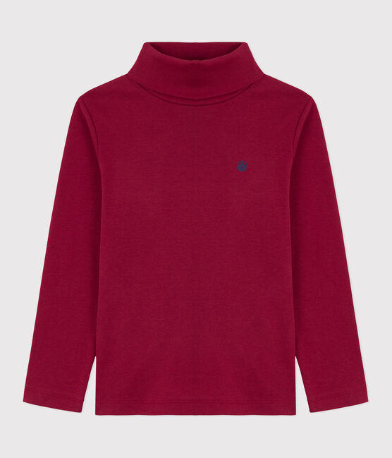 Sous-pull enfant en coton uni AMARANTE