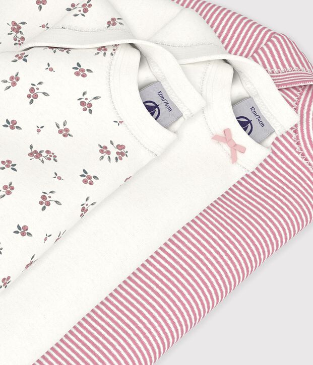 Lot de bodies manches longues en coton imprim&eacute; myrtilles b&eacute;b&eacute; multicouleur