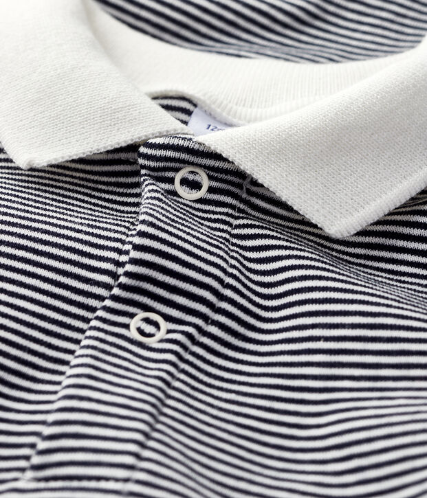 Body col polo ray&eacute; b&eacute;b&eacute; gar&ccedil;on bleu/blanc