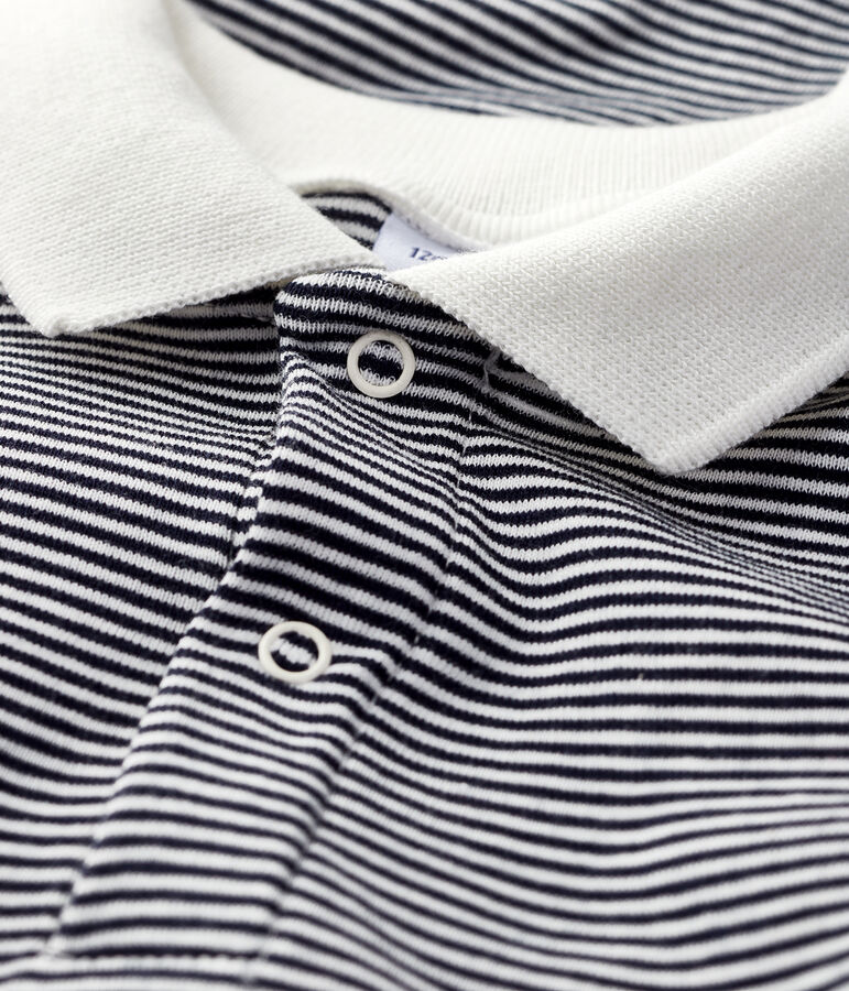 Body col polo ray&eacute; b&eacute;b&eacute; gar&ccedil;on bleu/blanc