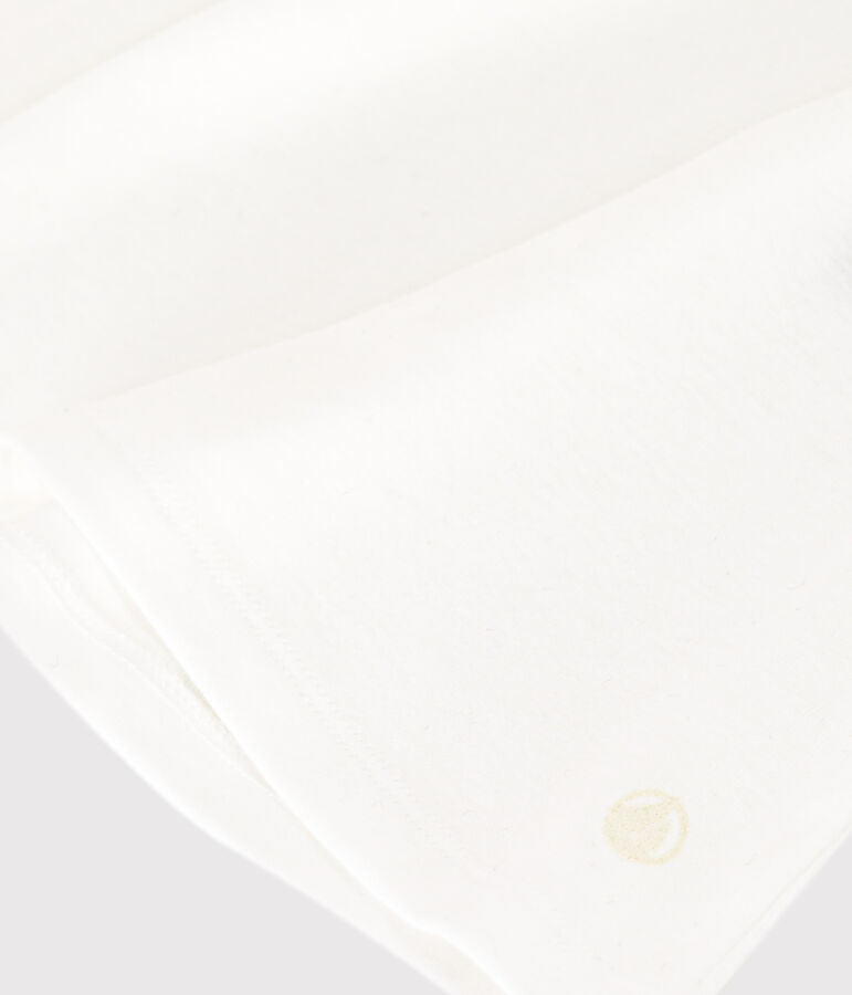 Tee-shirt l'Iconique manches courtes en c&ocirc;te unie femme blanc ECUME