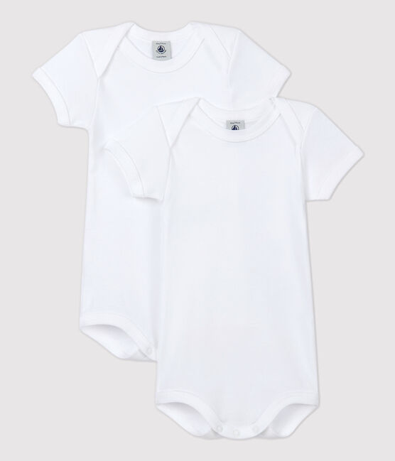 Lot de 2 bodies blancs manches courtes bébé variante 1