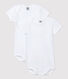 Lot de 2 bodies blancs manches courtes bébé