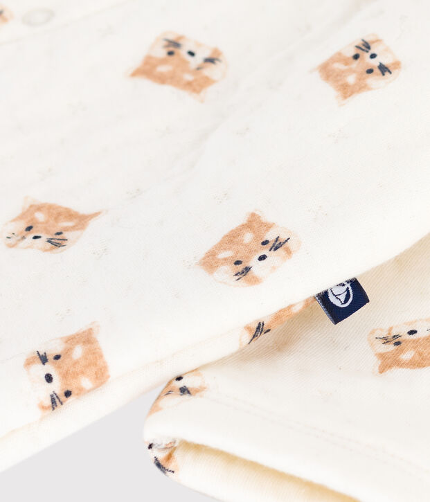 Combinaison b&eacute;b&eacute; en coton, imprim&eacute; pandas roux &eacute;cru/multicouleur