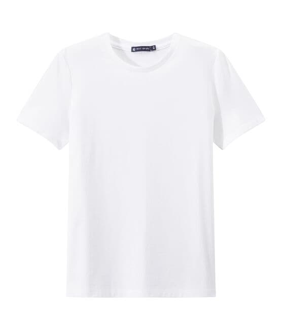 T-shirt femme INDISPENSABLE en jersey fin blanc ECUME