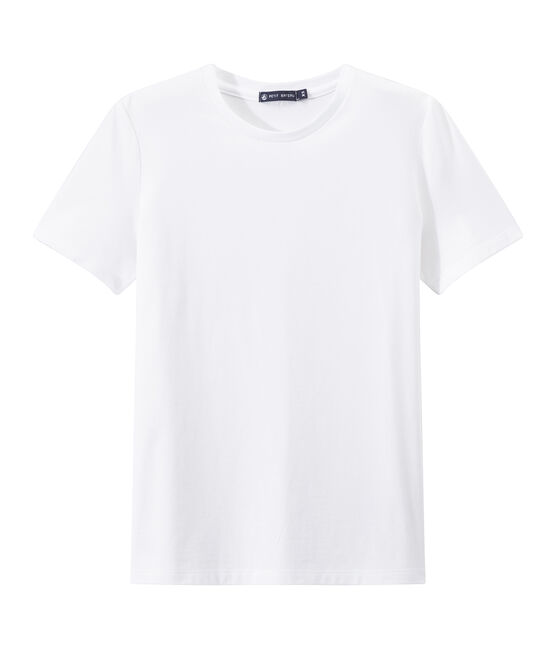 T-shirt femme INDISPENSABLE en jersey fin blanc ECUME