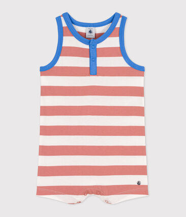 PETIT BATEAU - Combinaison courte rayée en jersey bébé