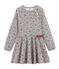 Robe imprimée enfant fille gris BELUGA/blanc MULTICO