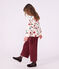 Pantalon wide leg enfant en coton bordeaux