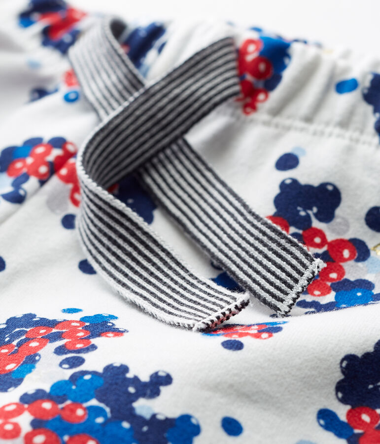 Pantalon b&eacute;b&eacute; fille imprim&eacute; blanc/multicouleur