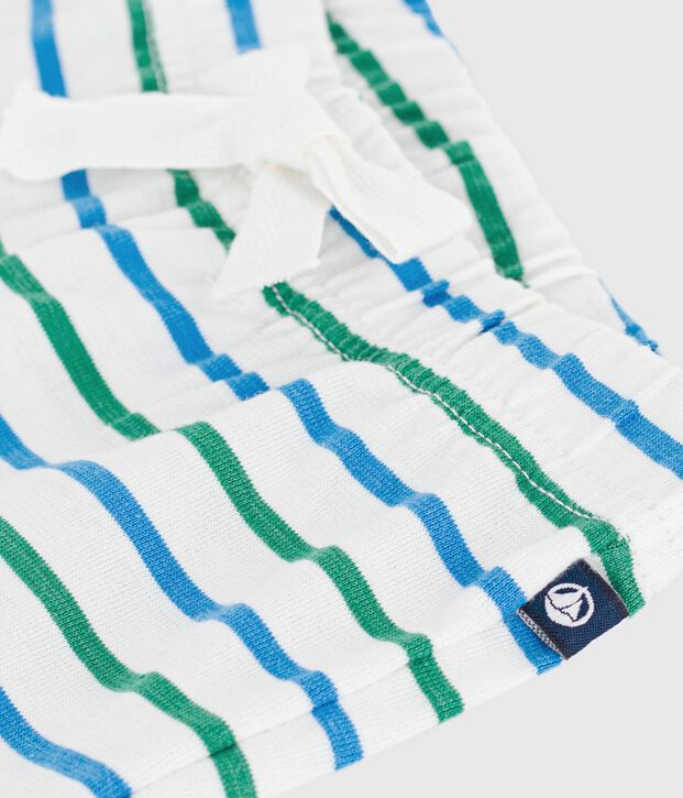 Short b&eacute;b&eacute; en coton ray&eacute; bicolore blanc/multicouleur