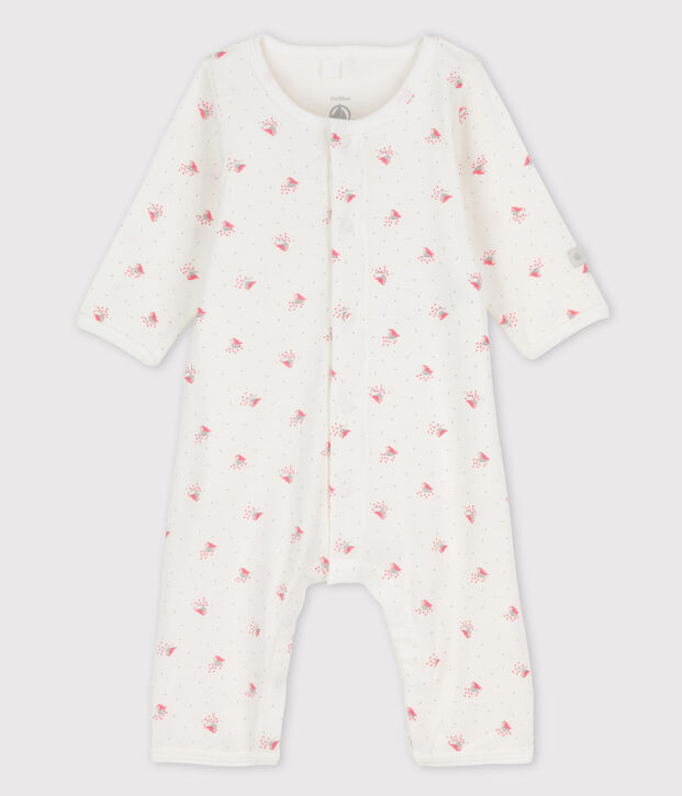 Bodyjama sans pieds b&eacute;b&eacute; en coton biologique blanc/multicouleur