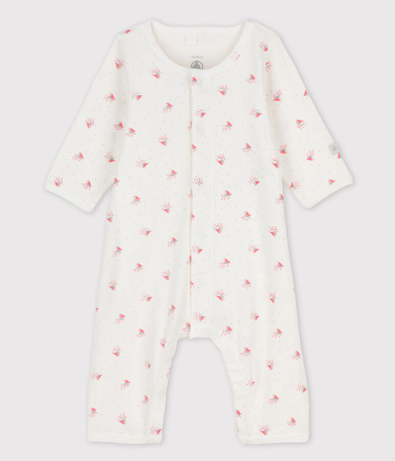 Bodyjama sans pieds b&eacute;b&eacute; en coton biologique blanc MARSHMALLOW/blanc MULTICO