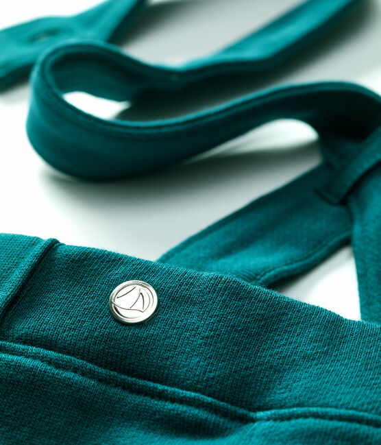 Pantalon à bretelles en molleton bébé vert PINEDE