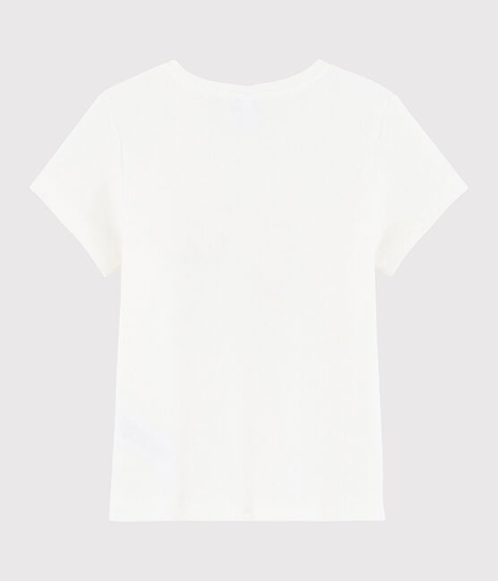 Tee shirt sérigraphié enfant fille blanc MARSHMALLOW