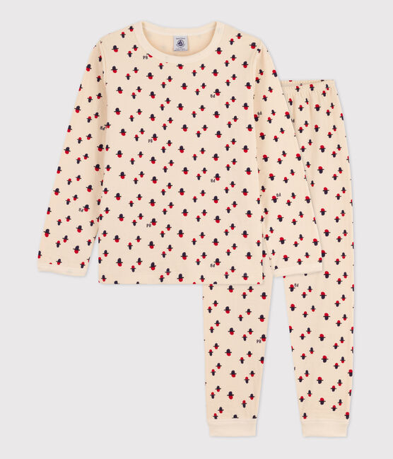 Pyjama en tubique enfant blanc AVALANCHE/ STOP/ MULTICO