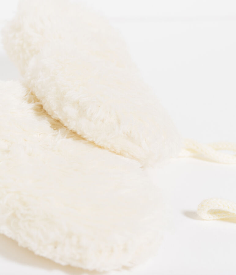 Moufles b&eacute;b&eacute; fille blanc MARSHMALLOW